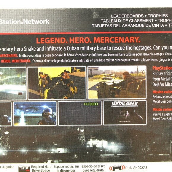 METAL GEAR SOLD V GROUND ZEROES (SONY PLAYSTATION 3 2014) PS3 GAME & CASE TESTED - Picture 5 of 7